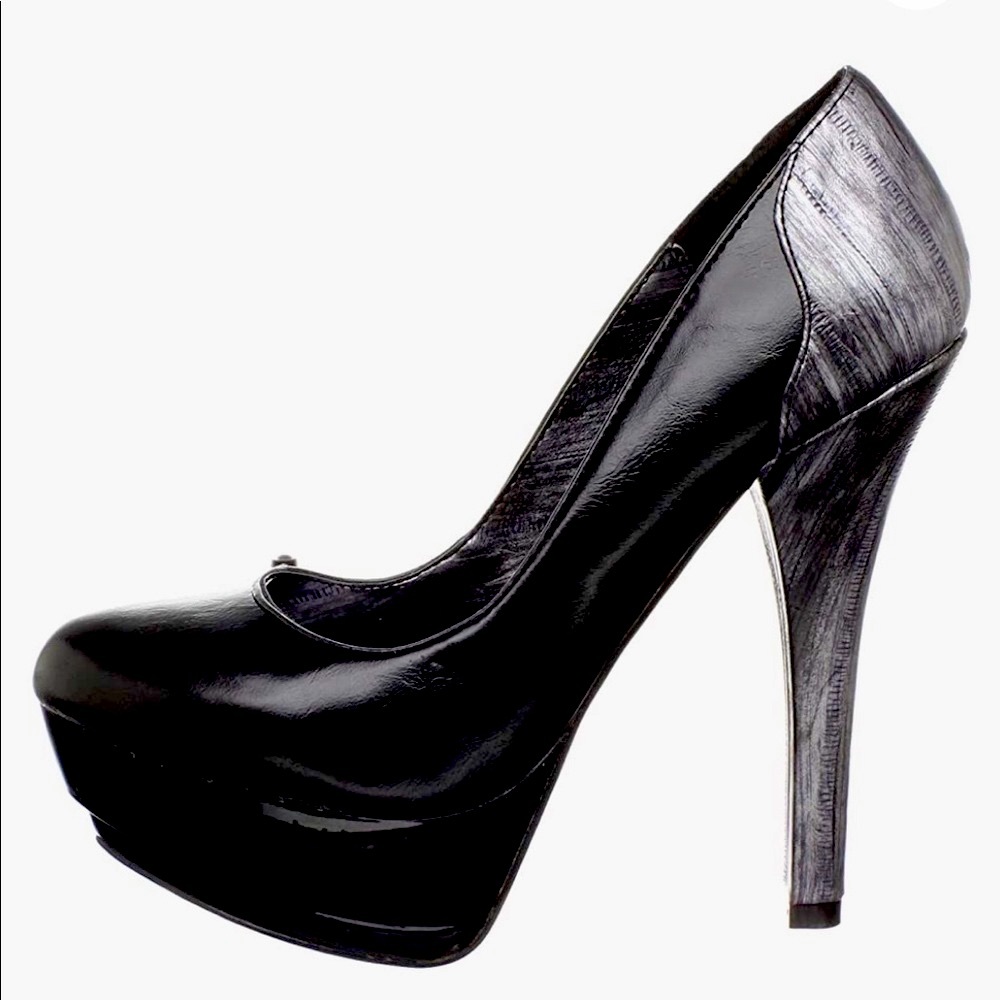 MICHAEL ANTONIO LEANNE BLACK PLATFORM PUMPS (run small, no 9.5 sold, fit~size 9)